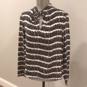 Raoul Long Sleeve Print Silk Top NWOT